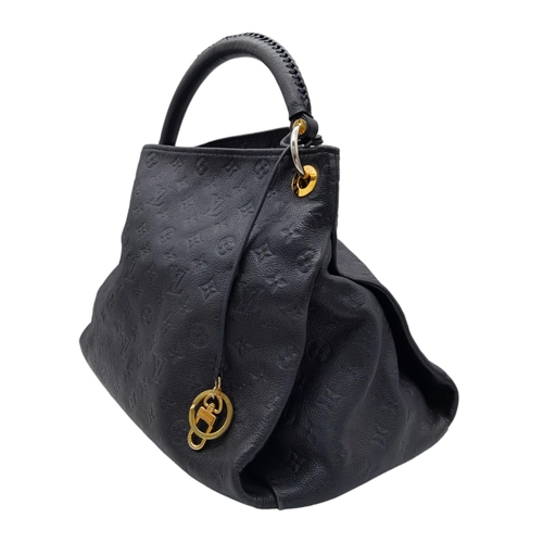 137 - A Louis Vuitton Artsy MM Monogram Emprene shoulder bag. Black leather with gold tone hardware, grey ... 