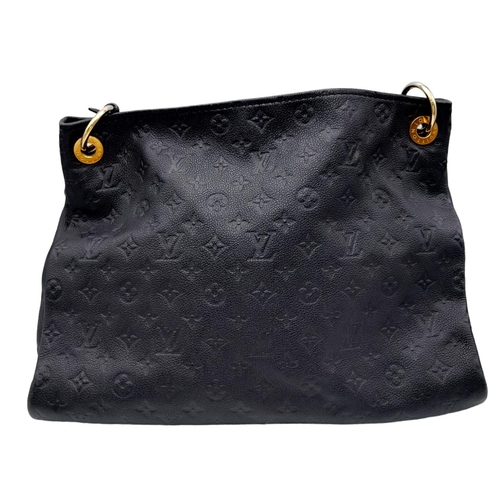 137 - A Louis Vuitton Artsy MM Monogram Emprene shoulder bag. Black leather with gold tone hardware, grey ... 