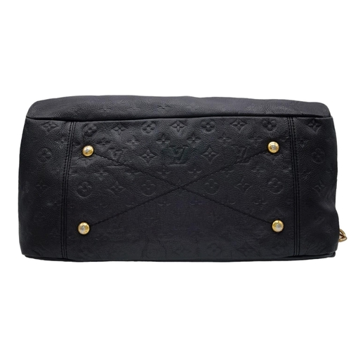 137 - A Louis Vuitton Artsy MM Monogram Emprene shoulder bag. Black leather with gold tone hardware, grey ... 