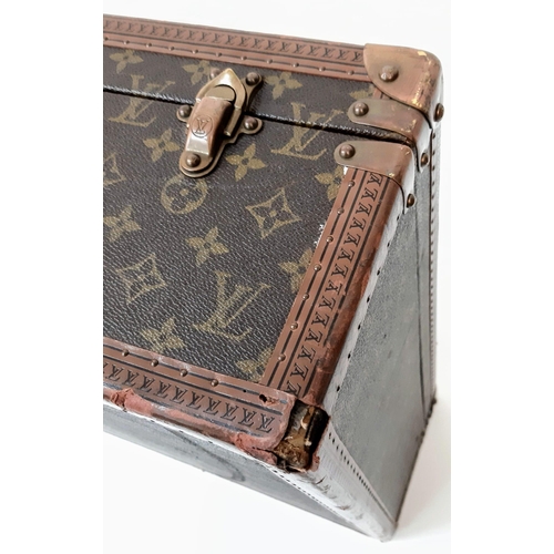 4 - A Vintage Louis Vuitton Bisten 80 Trunk. Famous Monogram Leather With Gold Tone Hardware. Size 80x52... 