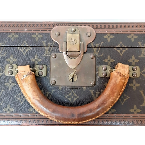 4 - A Vintage Louis Vuitton Bisten 80 Trunk. Famous Monogram Leather With Gold Tone Hardware. Size 80x52... 