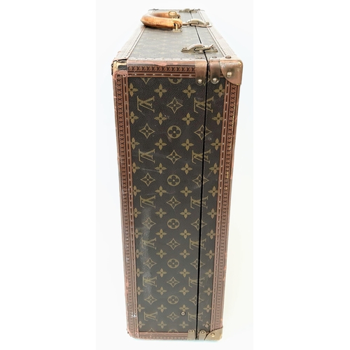 4 - A Vintage Louis Vuitton Bisten 80 Trunk. Famous Monogram Leather With Gold Tone Hardware. Size 80x52... 