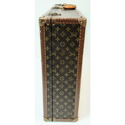 4 - A Vintage Louis Vuitton Bisten 80 Trunk. Famous Monogram Leather With Gold Tone Hardware. Size 80x52... 