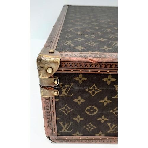 4 - A Vintage Louis Vuitton Bisten 80 Trunk. Famous Monogram Leather With Gold Tone Hardware. Size 80x52... 