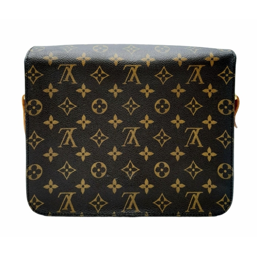 432 - A Vintage Louis Vuitton Cartouchiere Shoulder Bag. LV monogram canvas exterior with cow-hide leather... 