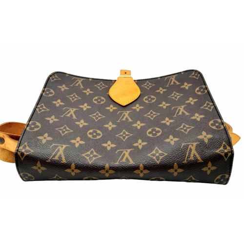 432 - A Vintage Louis Vuitton Cartouchiere Shoulder Bag. LV monogram canvas exterior with cow-hide leather... 