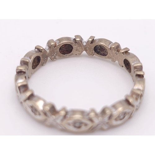 221 - A Vintage 18K White Gold Diamond Eternity Ring. Size K. 3.08g total weight. Ref: 016302