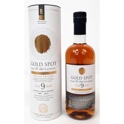 831 - A Limited Edition, Bottle of Gold Spot Aged 9 Years, 135th Anniversary Irish Whiskey.