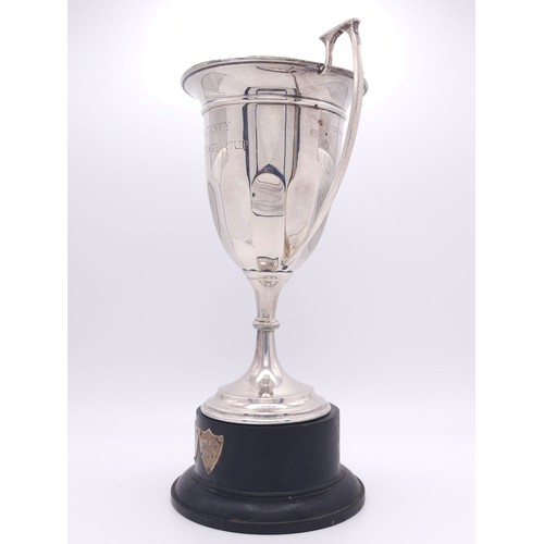 86 - A Sterling Silver Two Handled Trophy Cup - Given to the yearly winner of The Christy Cup Challenge w... 