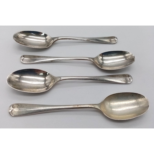 941 - A collection of 4x vintage sterling silver tea spoons (2 are missing). Full hallmarks Sheffield, 194... 