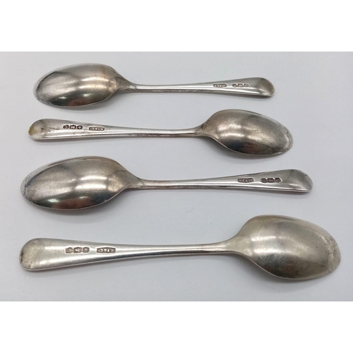 941 - A collection of 4x vintage sterling silver tea spoons (2 are missing). Full hallmarks Sheffield, 194... 