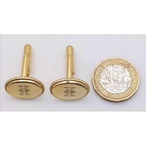 916 - An Excellent Condition Pair of Vintage Givenchy Gold Tone Cufflinks in Original Box. Lever Action, 2... 