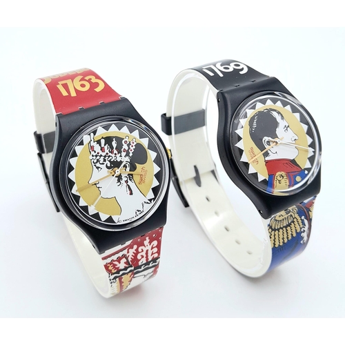 852 - A Boxed, Unused Pair of Swatch Watches Commemorating Napoleon and Josephine. In Original Inner and O... 