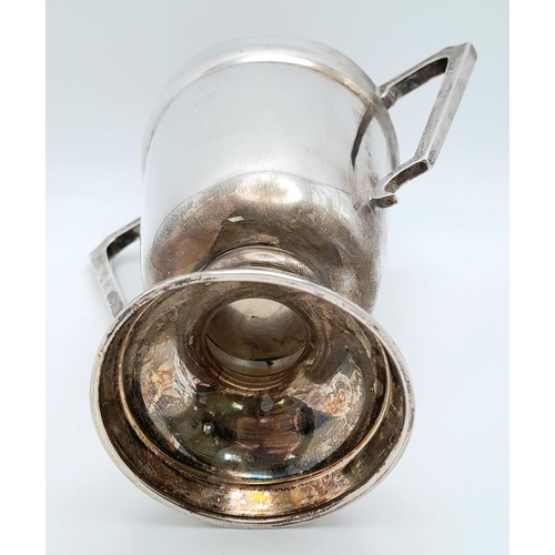 633 - A Vintage Sterling Silver Two Handled Trophy - Awarded for the Gymkhana Challenge which incorporated... 