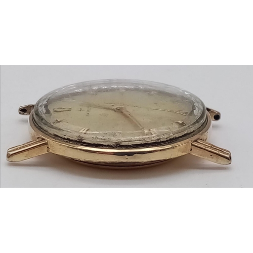 731 - A Vintage Hamilton Watch Case - 33mm. Mechanical movement. Aged dial. In working order.