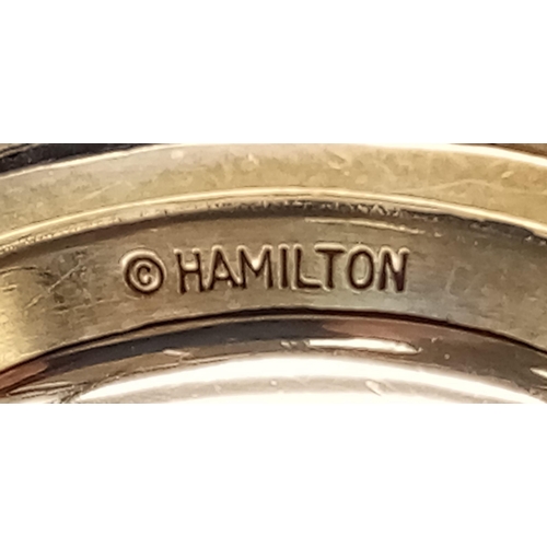 731 - A Vintage Hamilton Watch Case - 33mm. Mechanical movement. Aged dial. In working order.