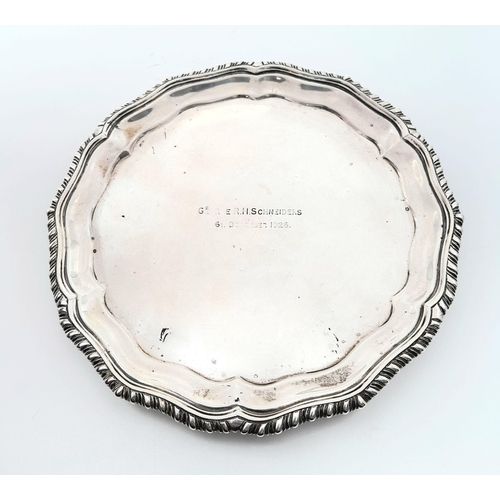 757 - A Small Sterling Silver Pedestal Salver Dish. From the Broadstairs to the Schneiders - 1926. Hallmar... 