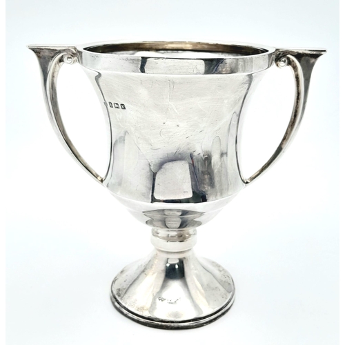 849 - An antique sterling silver trophy with full Birmingham hallmarks, 1934. Total weight 164.5G. Height ... 