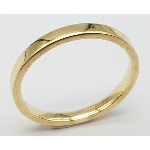 734 - A 9K GOLD BAND RING .    1.7gms    size L