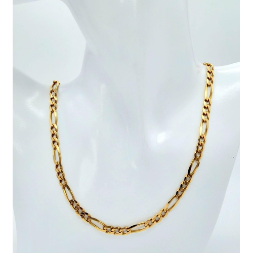 765 - A BRAND NEW 52cms 9K GOLD FIGARO LINK NECK CHAIN .  23.5gms