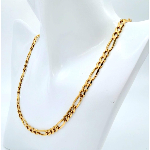 765 - A BRAND NEW 52cms 9K GOLD FIGARO LINK NECK CHAIN .  23.5gms