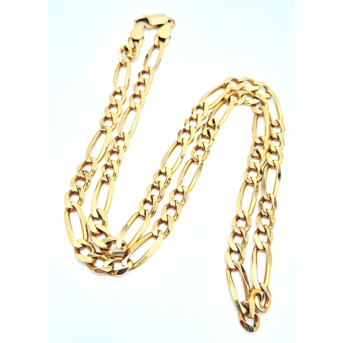 765 - A BRAND NEW 52cms 9K GOLD FIGARO LINK NECK CHAIN .  23.5gms