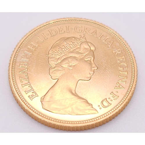 591 - A 22K GOLD SOVEREIGN  DATED 1981 IN CAPSULE AS NEW.