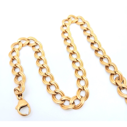 604 - A 9K GOLD ILLUSION DOUBLE LINK BRACELET .  18.6gms  one size