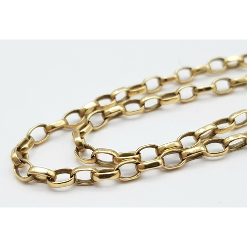 673 - A 9K GOLD INTERLINK BRACELET .   3.7gms   20cms