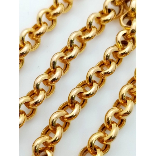 699 - A 9K GOLD BELCHER LINK BRACELET .   3.5gms    18cms