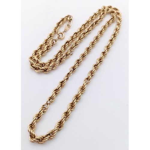 792 - A 42cms 9K GOLD TWIST NECK CHAIN  . 5.1gms