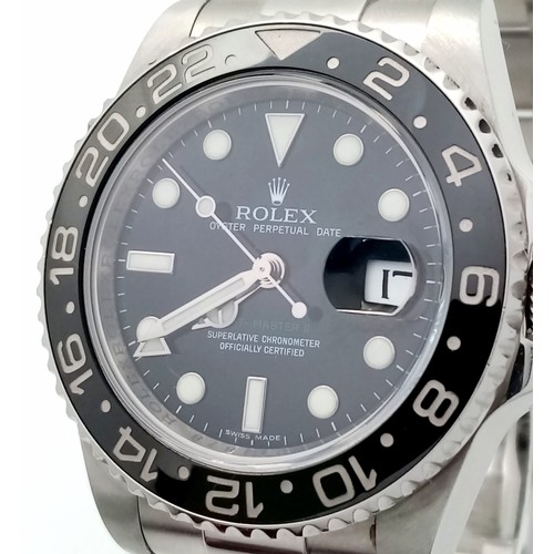 646 - A Rolex GMT-Master II Oyster Perpetual Date Gents Watch. Model - 116710LN. Stainless steel bracelet ... 