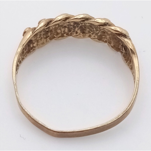 1799 - A Vintage 9K Yellow Gold Keeper Ring. Size U. 2.92g weight.