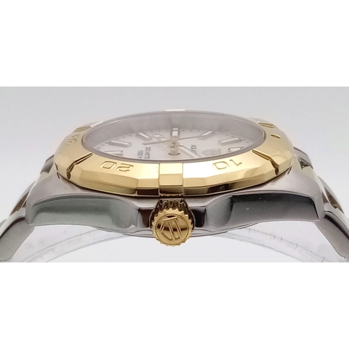 667 - A Tag Heuer Aquaracer Ladies Quartz Watch. Two tone gold plated steel bracelet and case - 32mm. Moth... 