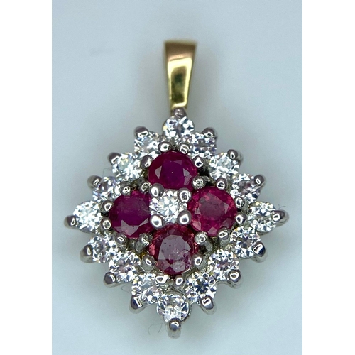 839 - 9K YELLOW GOLD STONE SET PENDANT, WEIGHT 1.4G