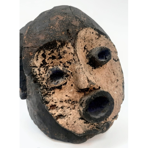 446 - An Antique Mambila Tribe Janus (Roman God of Gates/Transitions) Double-Headed Wood Mask - Cameroon o... 