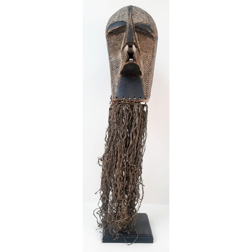 453 - An Antique Rare West African Banama Tribal Leader Ritual Mask. Large Tribal head with intricate hand... 