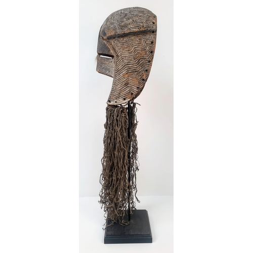 453 - An Antique Rare West African Banama Tribal Leader Ritual Mask. Large Tribal head with intricate hand... 