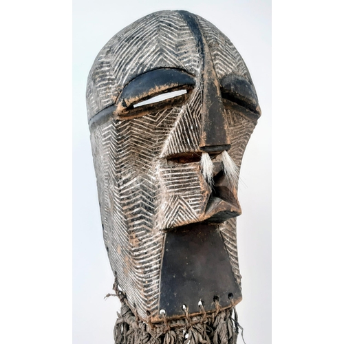 453 - An Antique Rare West African Banama Tribal Leader Ritual Mask. Large Tribal head with intricate hand... 