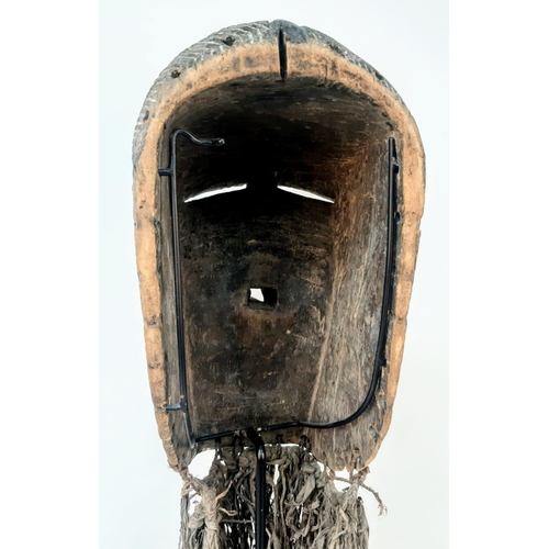 453 - An Antique Rare West African Banama Tribal Leader Ritual Mask. Large Tribal head with intricate hand... 