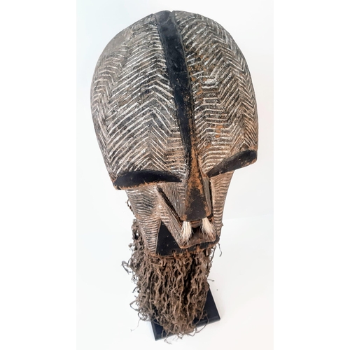 453 - An Antique Rare West African Banama Tribal Leader Ritual Mask. Large Tribal head with intricate hand... 