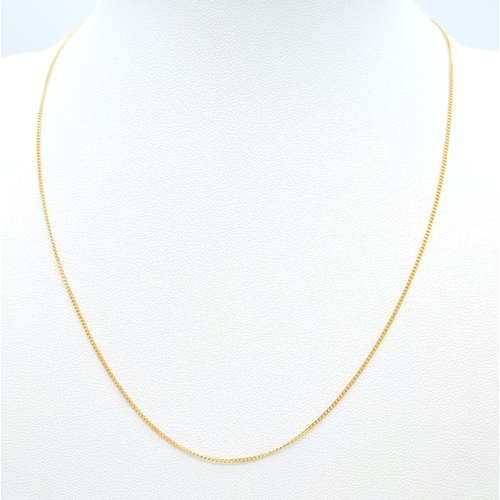 457 - A 9K Yellow Gold Disappearing Necklace. 42cm length. 1.32g weight.