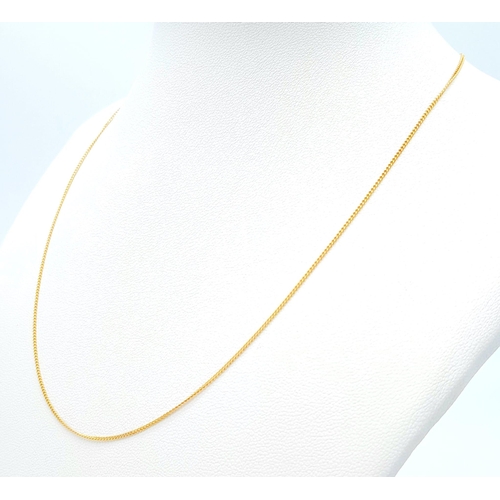 457 - A 9K Yellow Gold Disappearing Necklace. 42cm length. 1.32g weight.