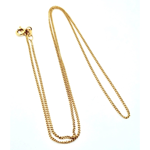 457 - A 9K Yellow Gold Disappearing Necklace. 42cm length. 1.32g weight.