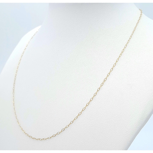 463 - A 9K Yellow Gold Disappearing Necklace. 40cm length. 0.40g weight.