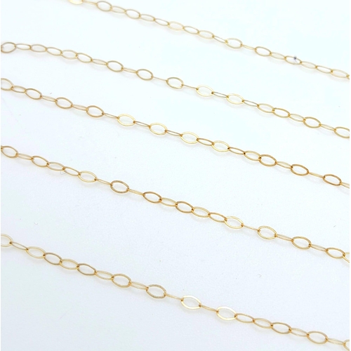 463 - A 9K Yellow Gold Disappearing Necklace. 40cm length. 0.40g weight.