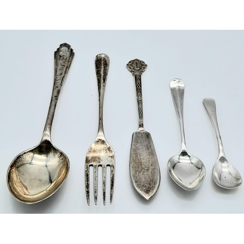 414 - Collection of Sterling Silver Cutlery.
All hallmarked, eclectic mix of items, total weight: 84.3g