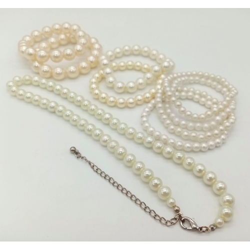 415 - A selection of faux pearl jewellery. Please see photos.