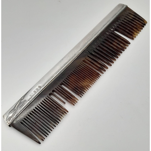 276 - An Antique Sterling Silver Hair, Clothes Brush and Comb Set. Hallmarks for Birmingham 1919. Makers m... 