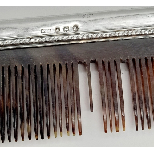 276 - An Antique Sterling Silver Hair, Clothes Brush and Comb Set. Hallmarks for Birmingham 1919. Makers m... 